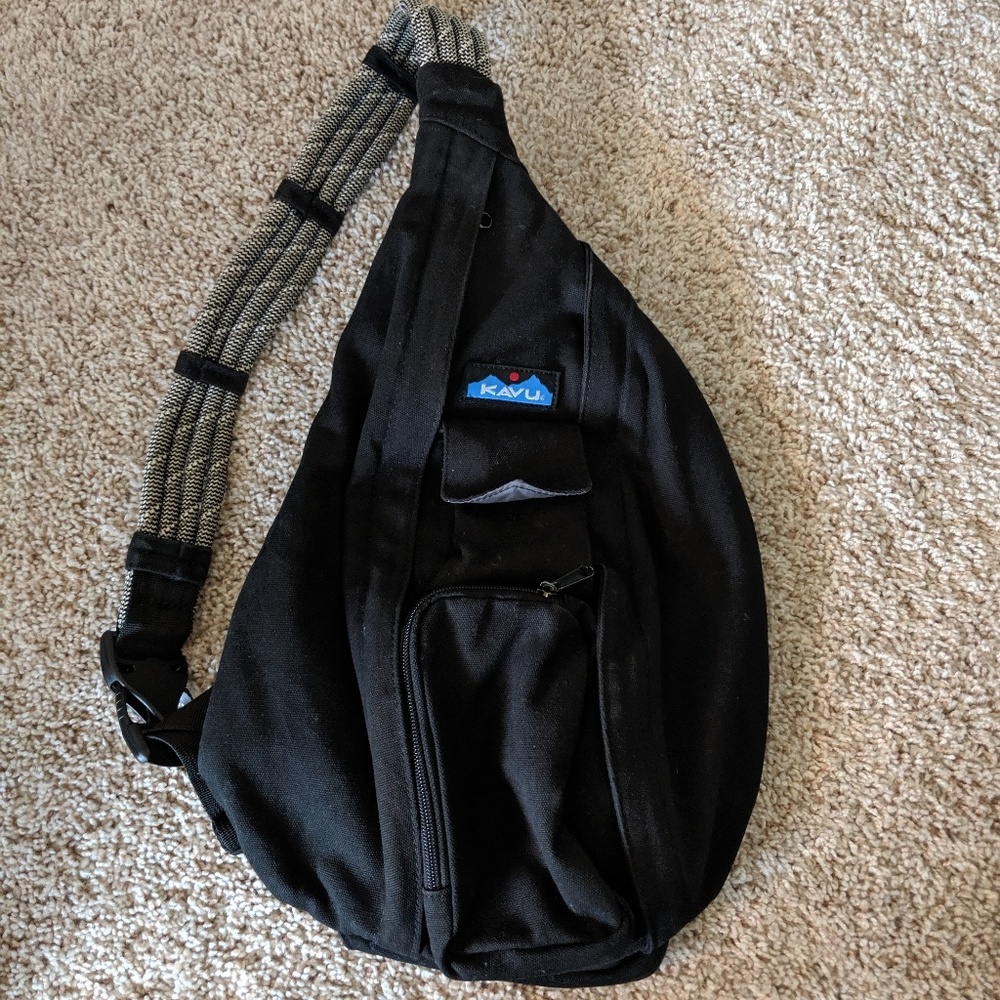 Kavu Solid Black Rope Bag